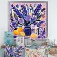 thumbnail image 1 of Designart "Blooms of Boho Pottery in Purple III" Geometric Framed Wall Art Decor - Bohemian Purple Boho Pottery Entryway Framed Wall Art, 1 of 6