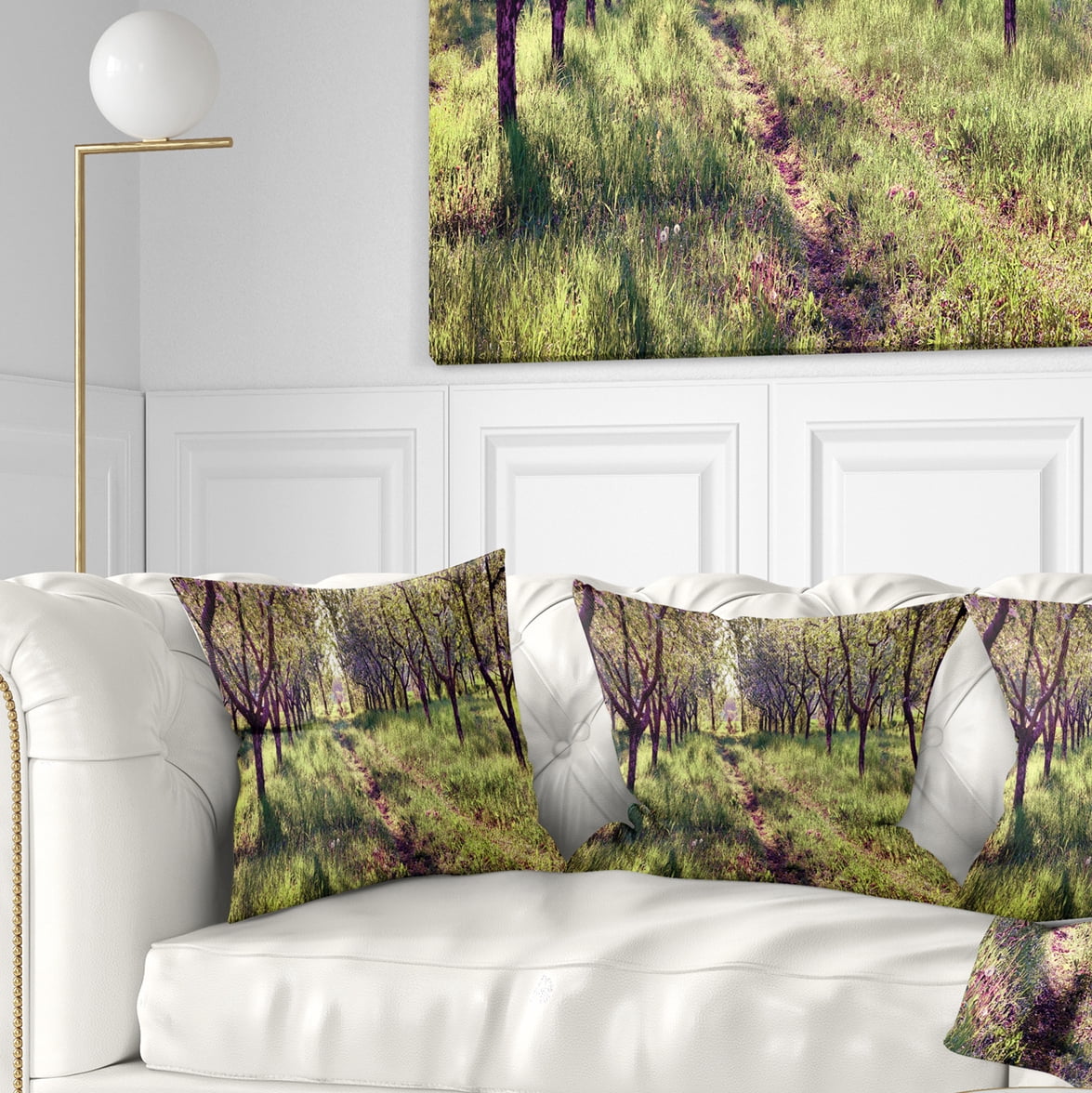 Designart Blossom Apples Garden - Photography Throw Pillow - 18x18