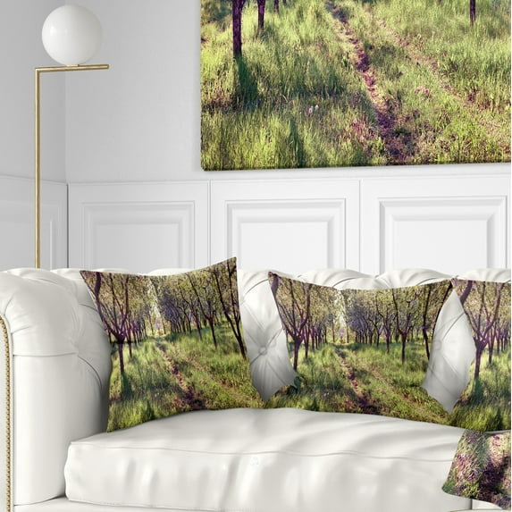 Designart Blossom Apples Garden - Photography Throw Pillow - 18x18