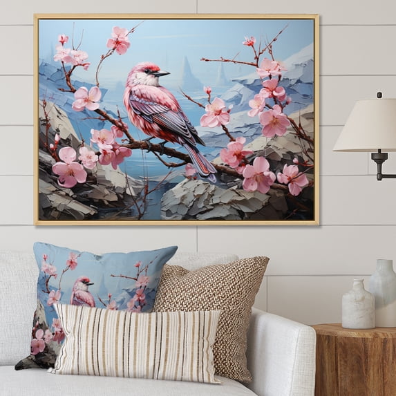 Designart "Blossom Awakening Apple " Apple Blossom Floater Framed Canvas Print