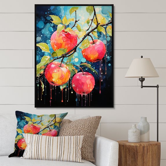 Designart "Blossom Cubist Apple Fusion I" Farm Floater Framed Canvas Print