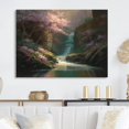 thumbnail image 1 of Designart "Blossom-Lined Stream VI" Tree Cherry Blossom Metal Wall Art, 1 of 5