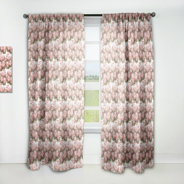 Designart 'Blossom Pink I' Floral Curtain Panel