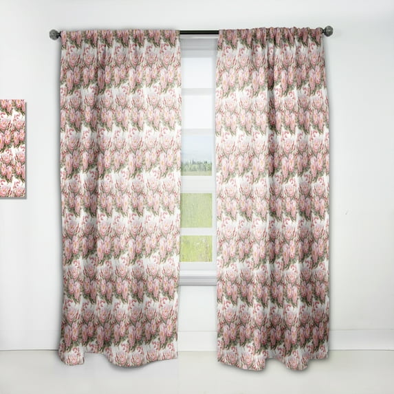 Designart 'Blossom Pink I' Floral Curtain Panel