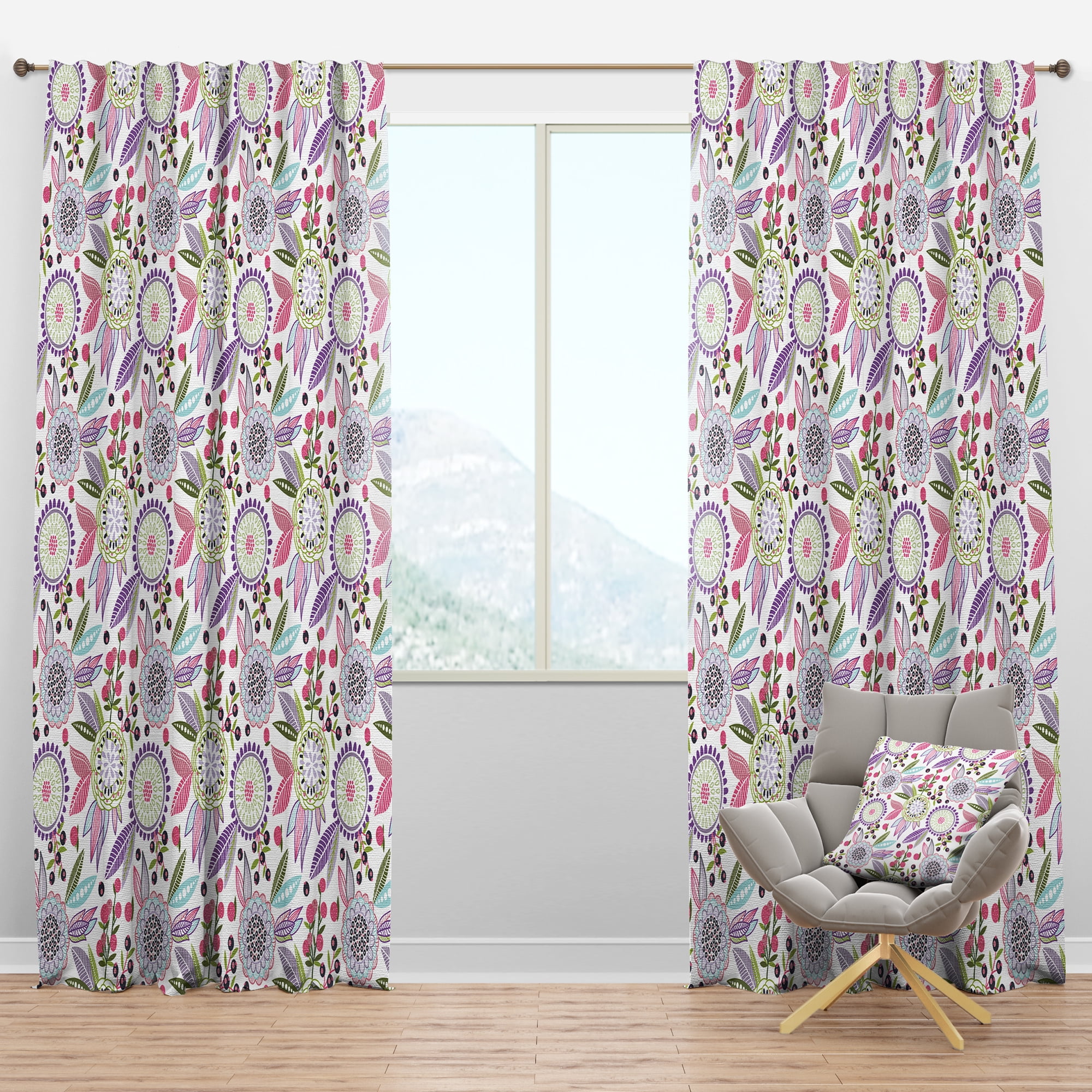 Designart 'Blossom Pink IX' Modern & Contemporary Blackout Curtain Panel
