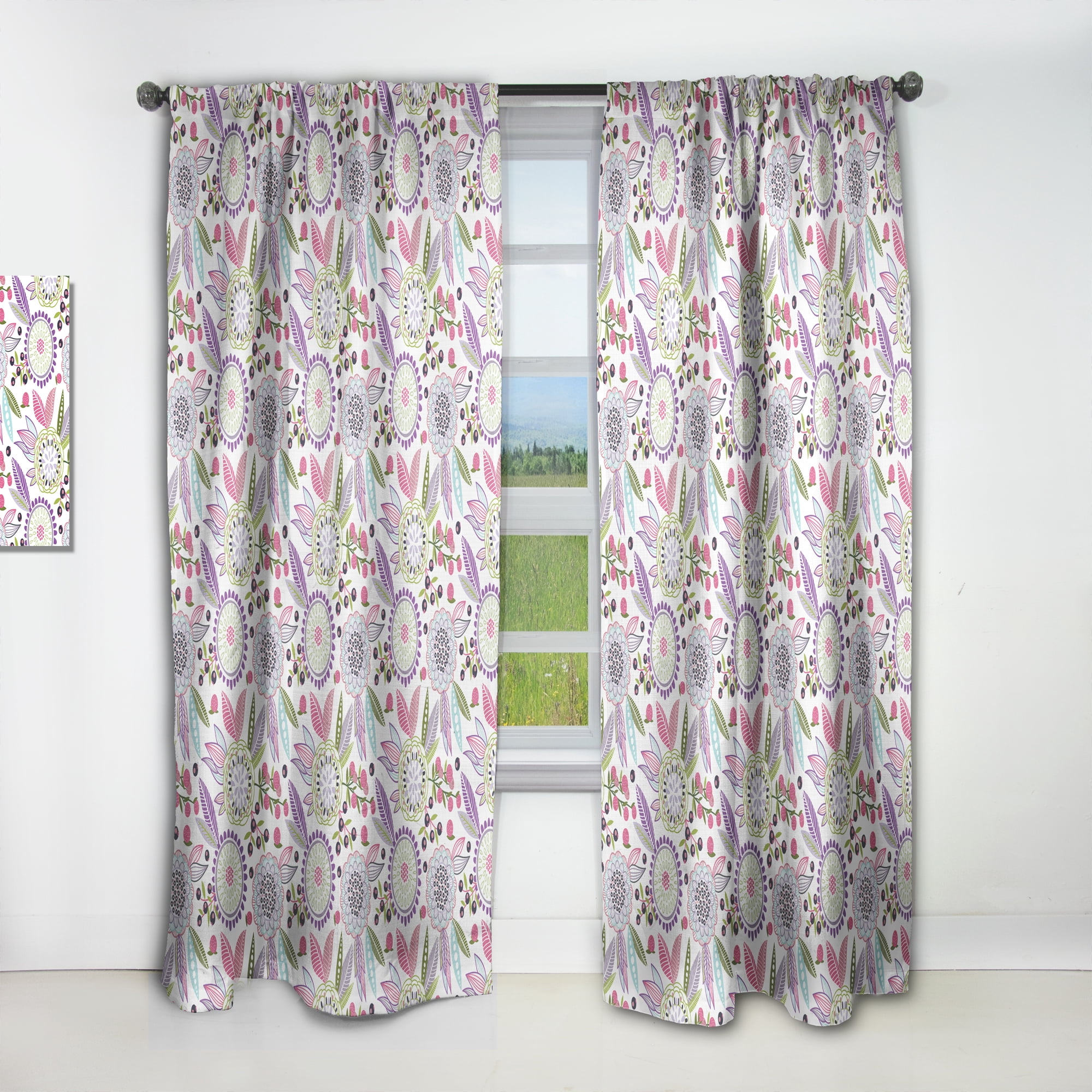 Designart 'Blossom Pink IX' Modern & Contemporary Curtain Panel
