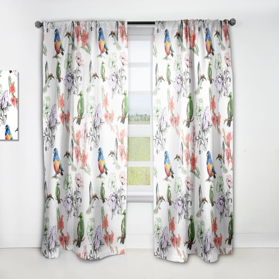 Designart 'Blossom Pink LVI' Floral Curtain Panel