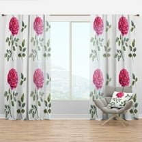 Designart 'Blossom Pink VIII' Floral Curtain Panel