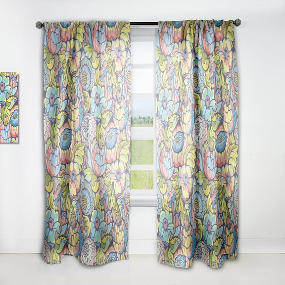 Designart 'Blossom Pink X' Modern & Contemporary Curtain Panel