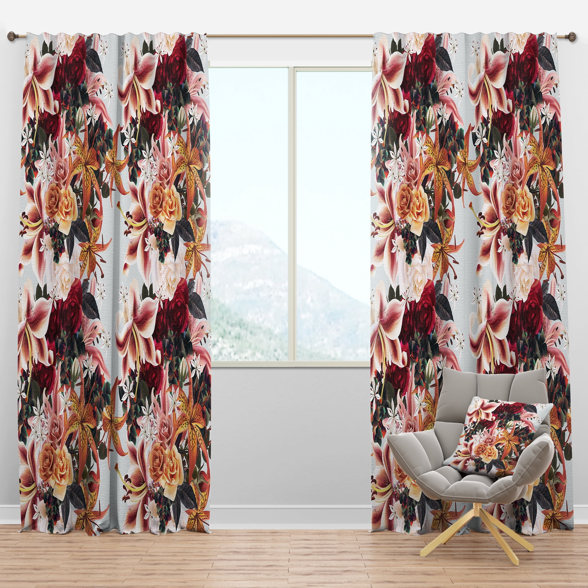 Designart 'Blossom Pink XII' Modern & Contemporary Blackout Curtain Panel