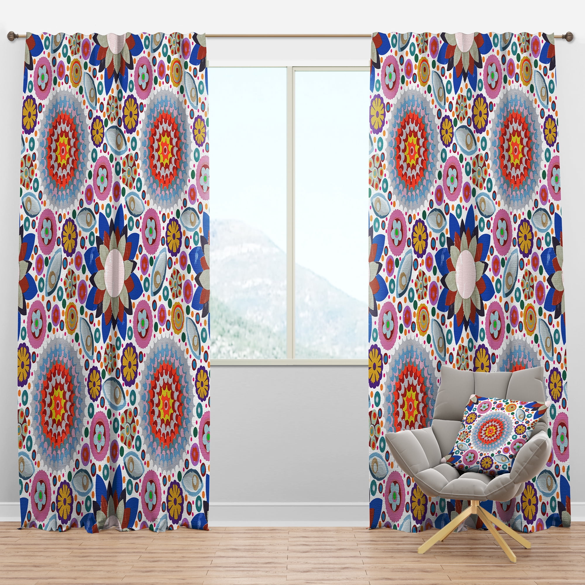 Designart 'Blossom Pink XIX' Bohemian & Eclectic Blackout Curtain Panel