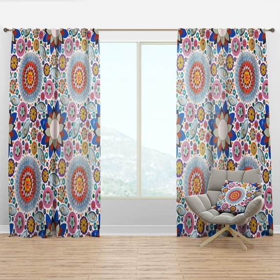 Designart 'Blossom Pink XIX' Bohemian & Eclectic Curtain Panel