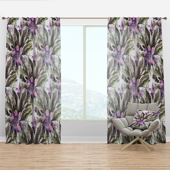 Designart 'Blossom Pink XLII' Traditional Curtain Panel