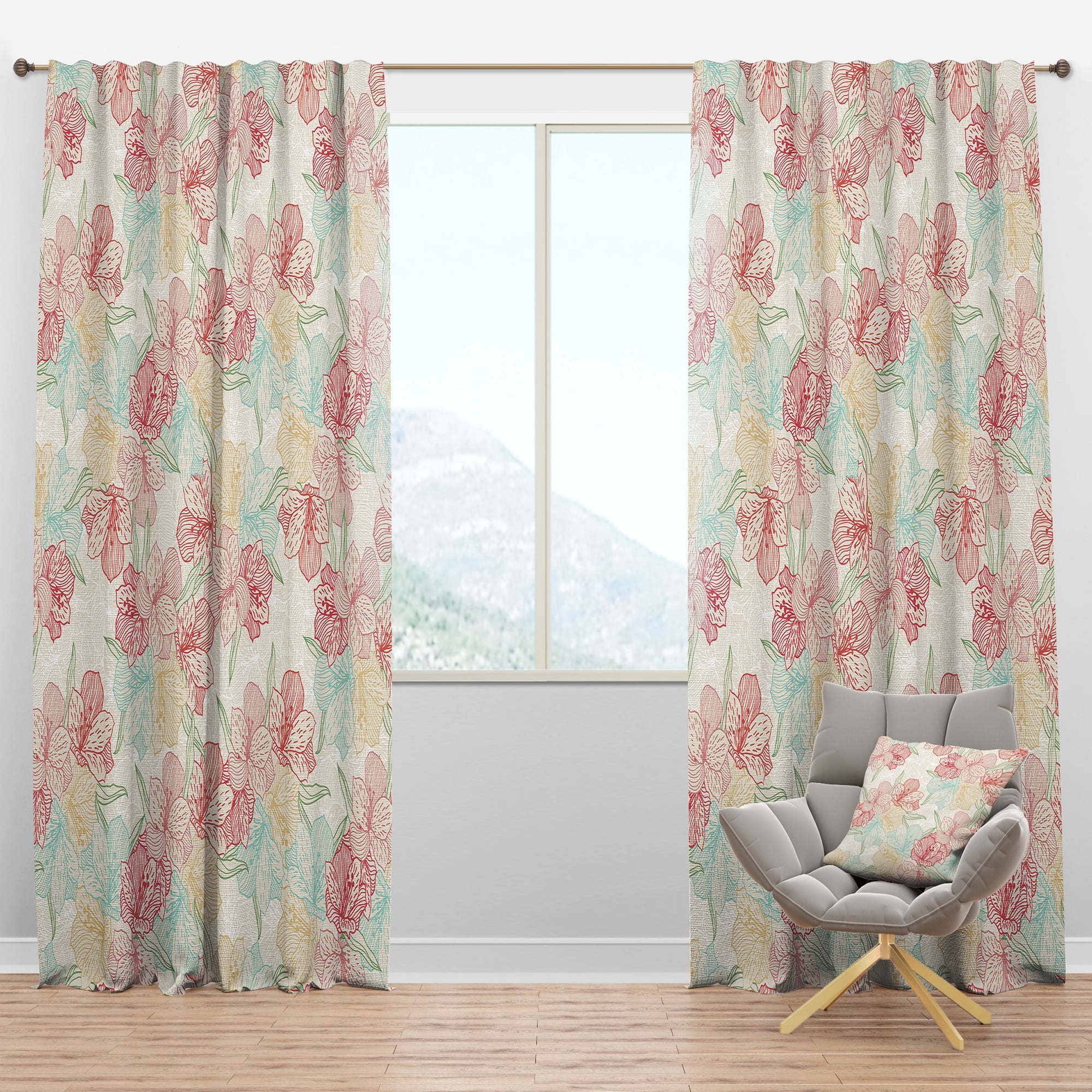 Designart 'Blossom Pink XVI' Modern & Contemporary Blackout Curtain Panel