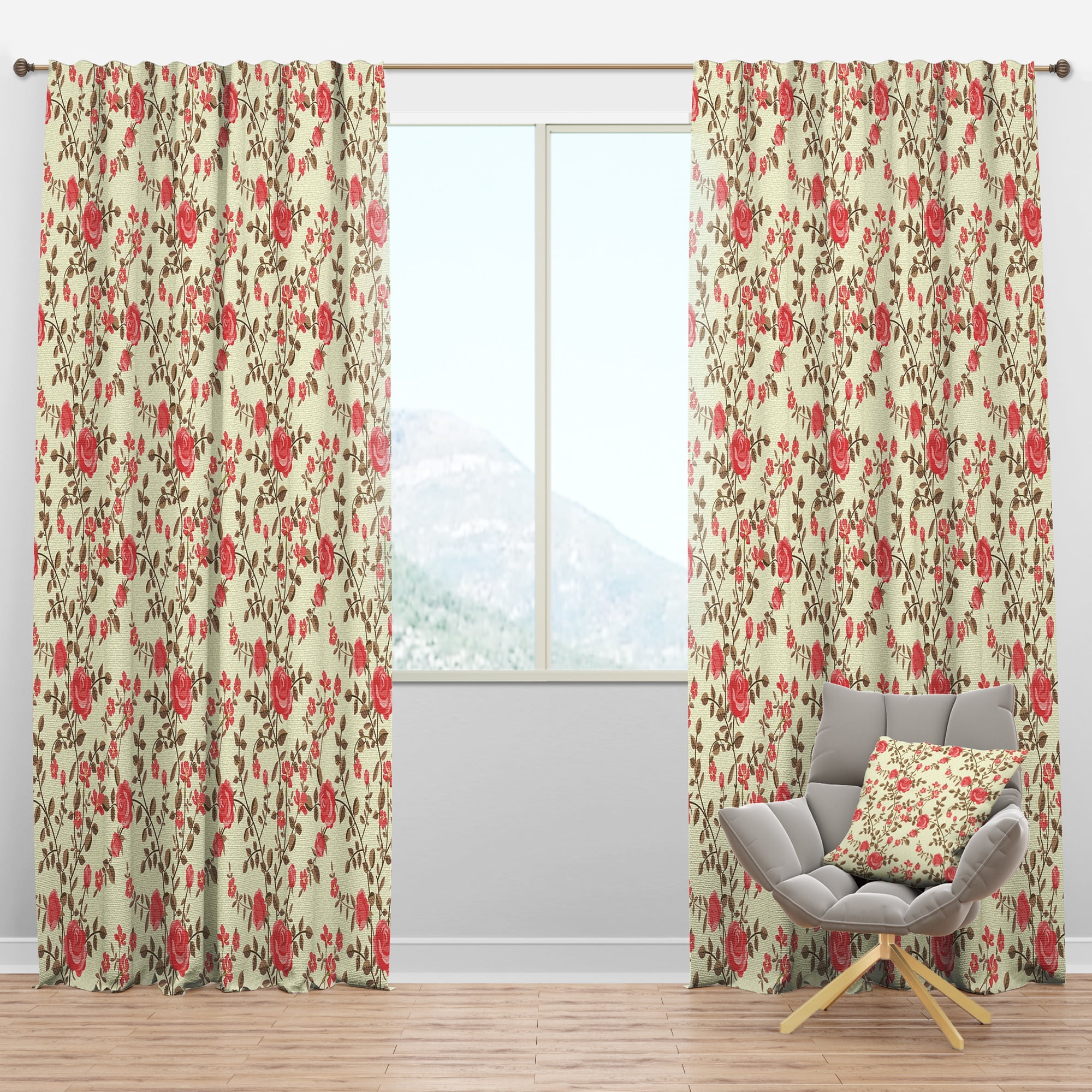 Designart 'Blossom Pink XVII' Bohemian & Eclectic Blackout Curtain Panel