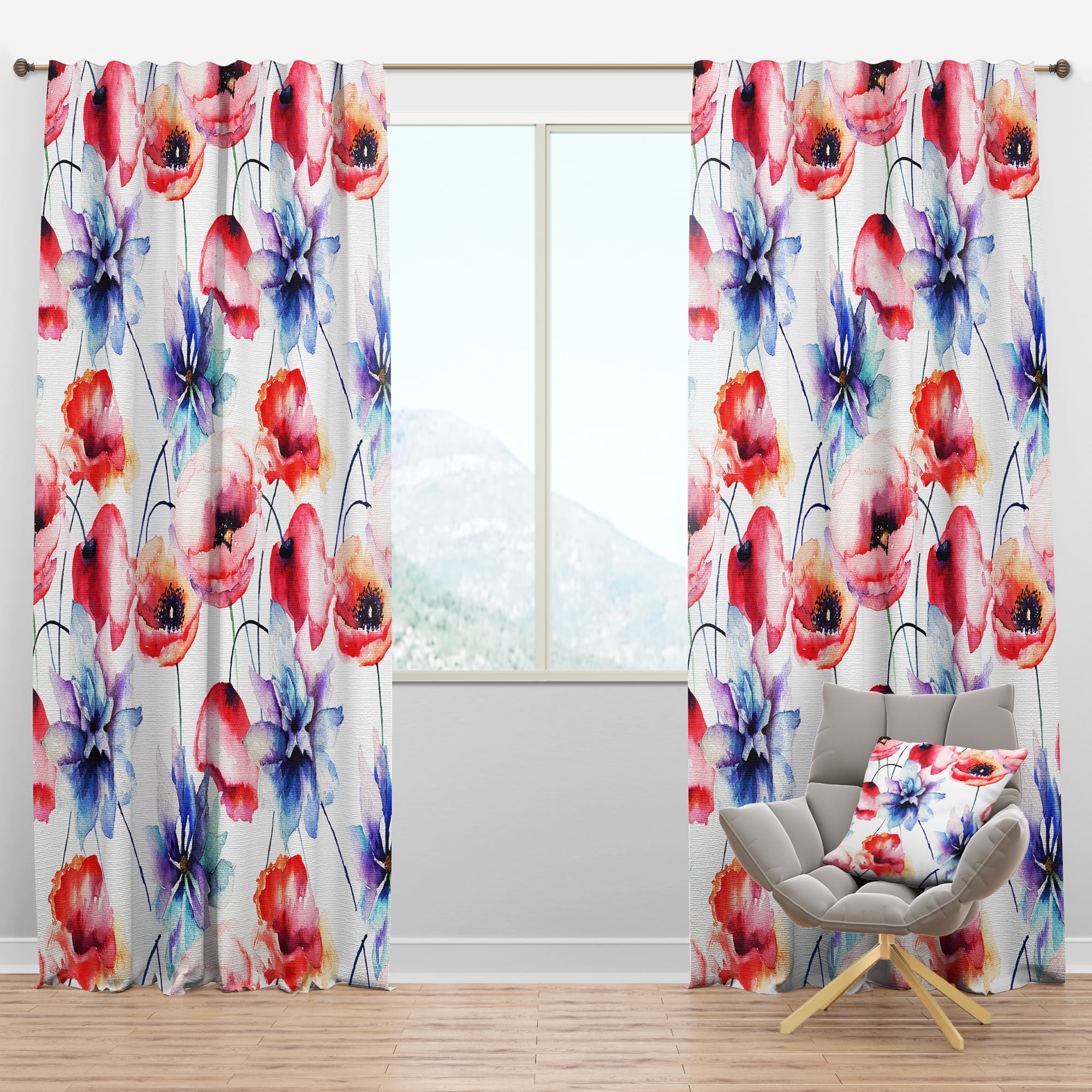 Designart 'Blossom Pink XVIII' Modern & Contemporary Blackout Curtain Panel