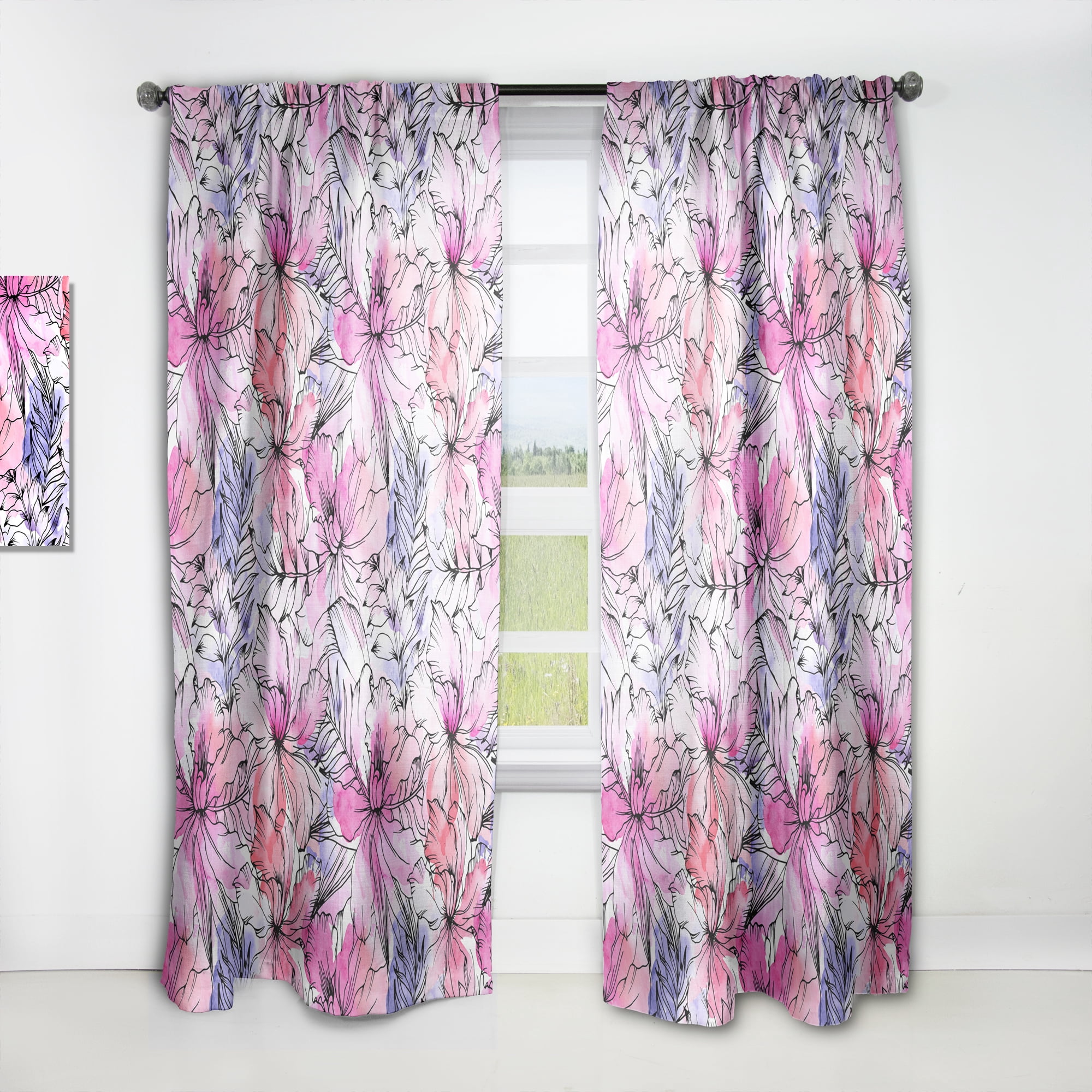Designart 'Blossom Pink XXII' Modern & Contemporary Curtain Panel