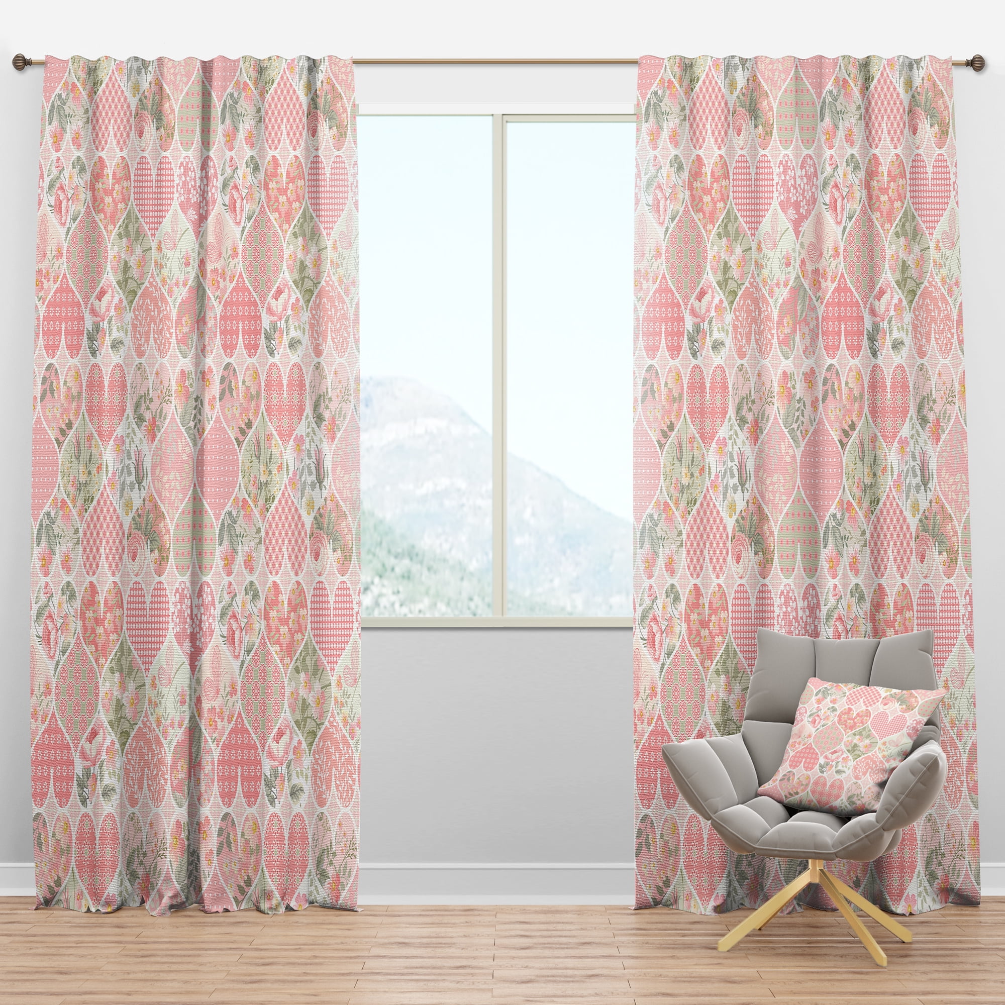 Designart 'Blossom Pink XXIII' Modern Blackout Curtain Panel