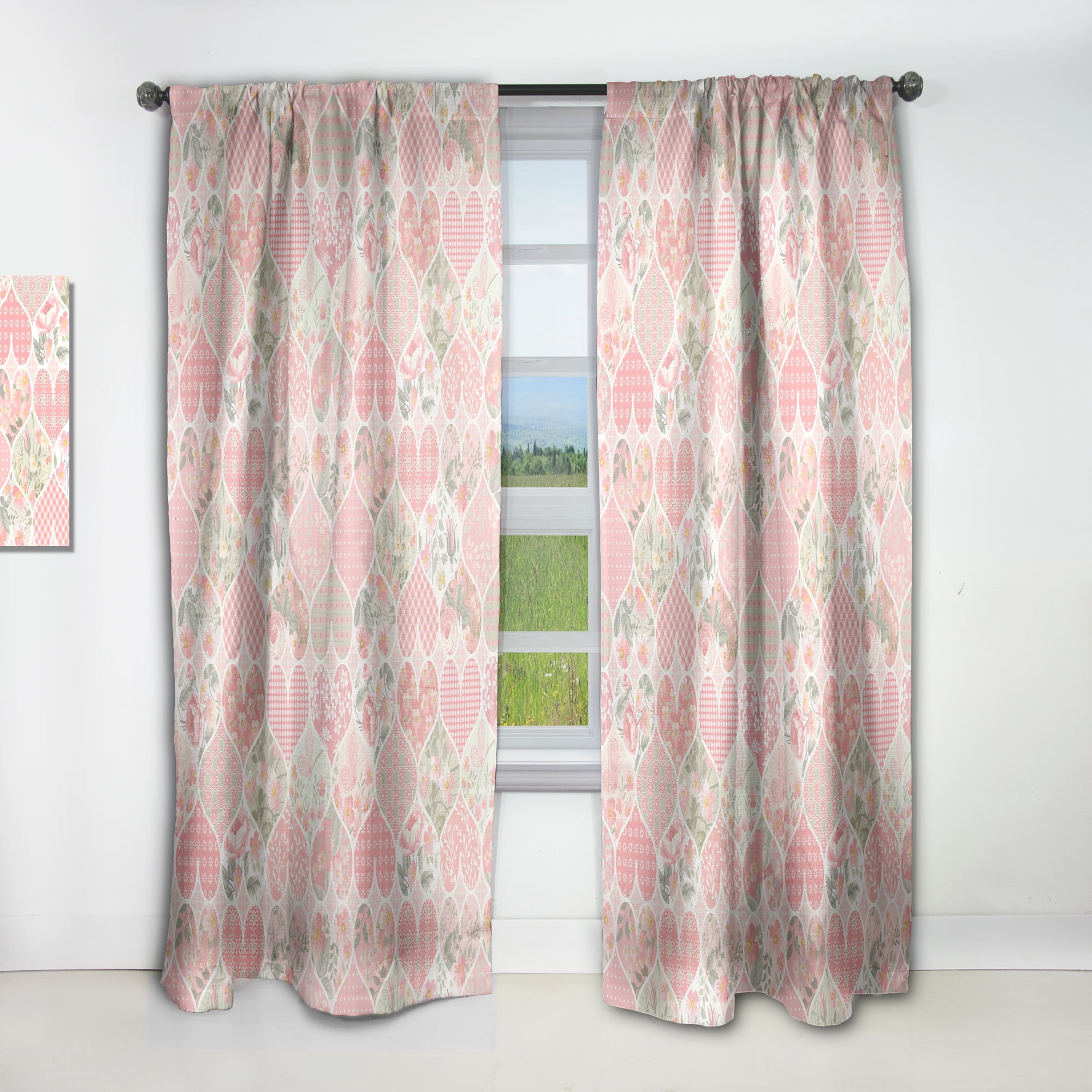 Designart 'Blossom Pink XXIII' Modern Curtain Panel