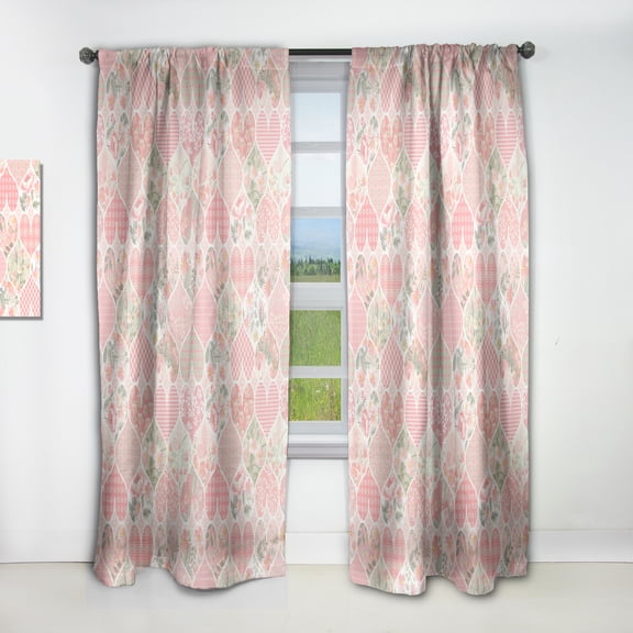 Designart 'Blossom Pink XXIII' Modern Curtain Panel