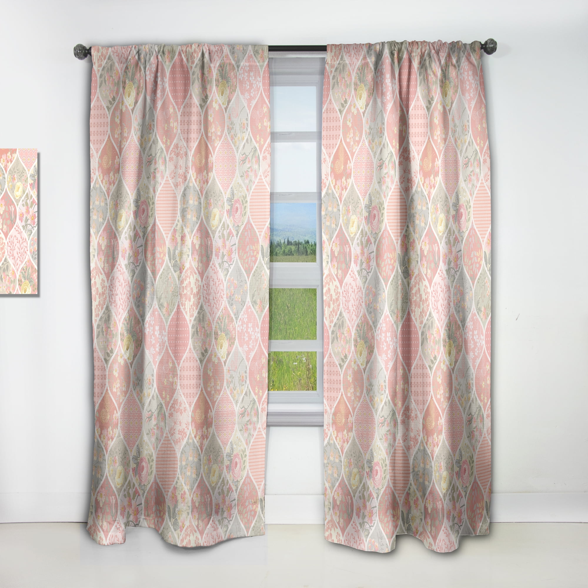 Designart 'Blossom Pink XXIV' Modern Curtain Panel