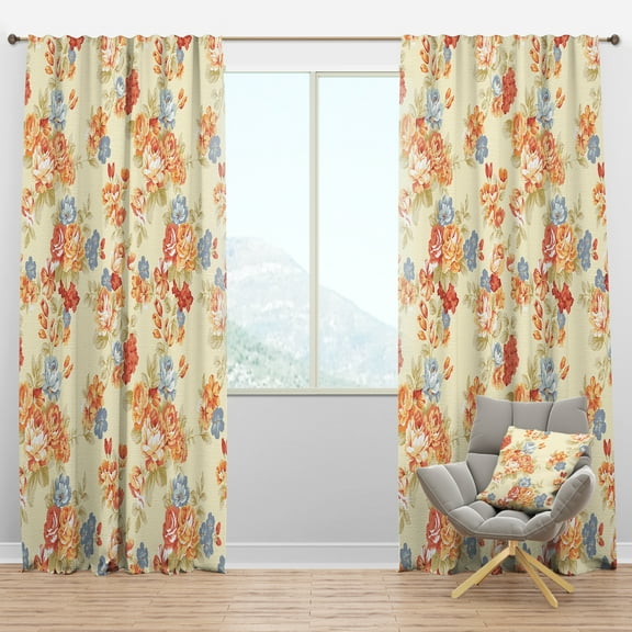 Designart 'Blossom Pink XXVIII' Floral Blackout Curtain Panel