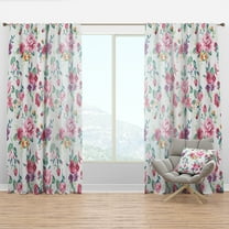 Designart 'Blossom Pink XXXI' Floral Curtain Panel