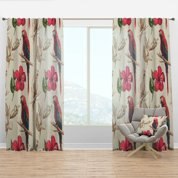 Designart 'Blossom Pink XXXVII' Floral Curtain Panel