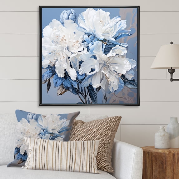 Designart "Blossom'S Peak Array III" Rhododendron Floater Framed Canvas Wall Art