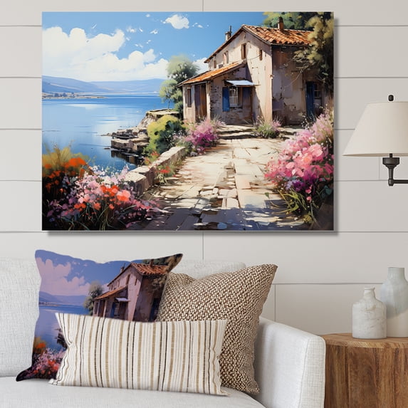 Designart "Blossoming Coastal Geraniums" Geraniums Wall Art Living Room