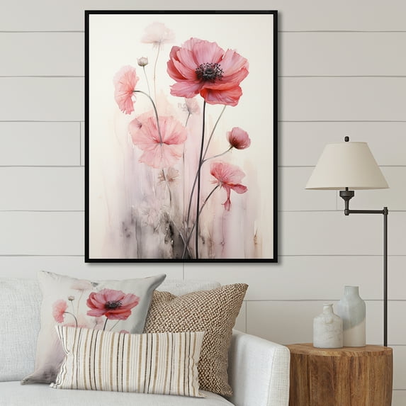 Designart "Blossoming Enchantment II" Ranunculus Floater Framed Canvas Prints