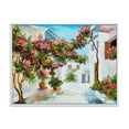 thumbnail image 1 of Designart 'Blossoming Flowers With White House Near The Sea' Nautical & Coastal Framed Canvas Wall Art Print, 1 of 5