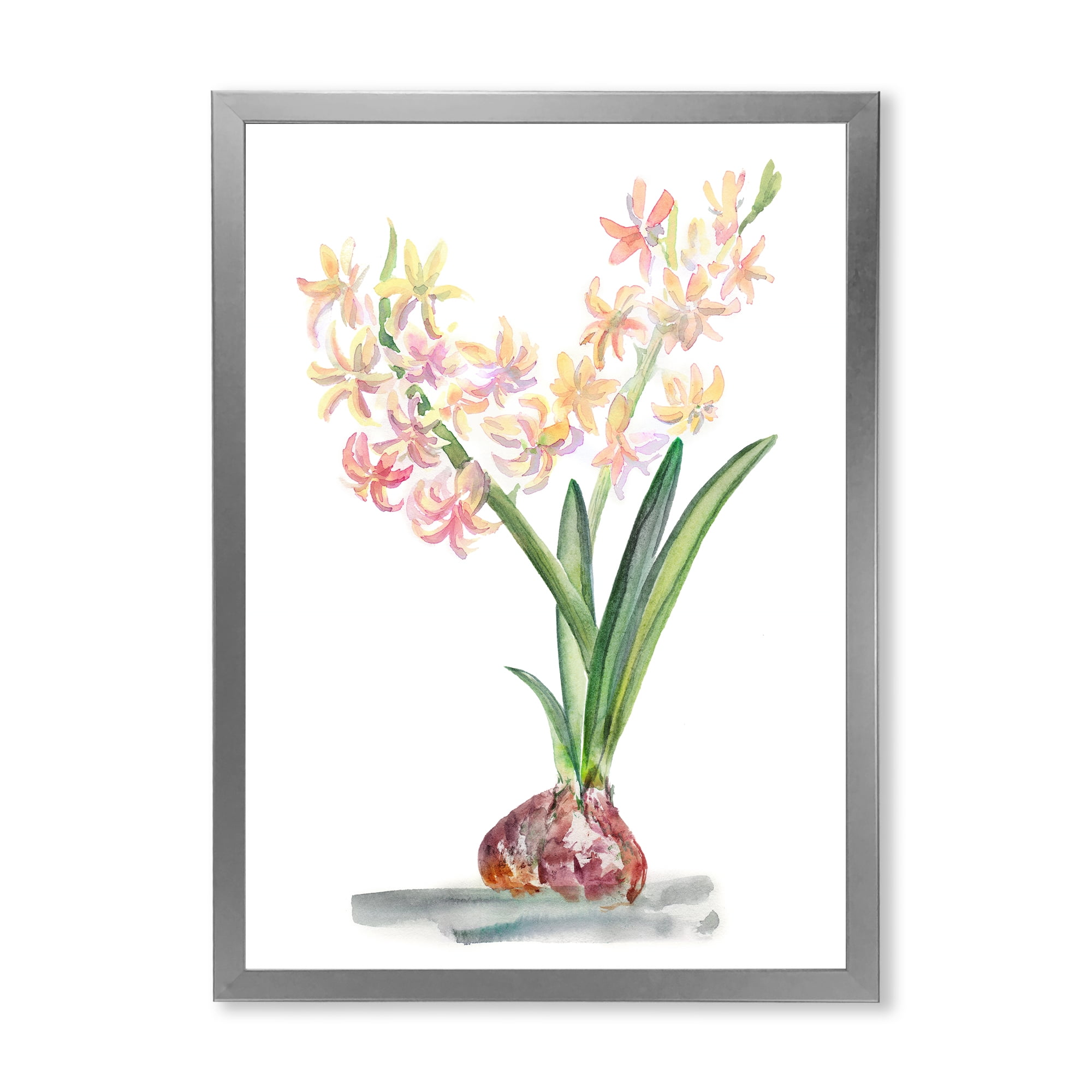 Designart 'Blossoming Hyacinth' Traditional Framed Art Print