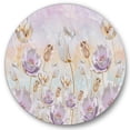 thumbnail image 1 of Designart 'Blossoming Pastel Tones Flowers' Traditional Circle Metal Wall Art 23x23 - Disc of 23, 1 of 5