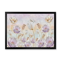 Designart 'Blossoming Pastel Tones Flowers' Traditional Framed Art Print