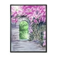 thumbnail image 1 of Designart 'Blossoming Purple Wisteria Garden Over The Wall' Traditional Framed Canvas Wall Art Print, 1 of 5