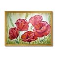 thumbnail image 1 of Designart 'Blossoming Red Poppies In The Morning' Traditional Framed Art Print, 1 of 4