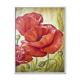 thumbnail image 1 of Designart 'Blossoming Red Poppies In Wheat Fields I' Traditional Framed Canvas Wall Art Print, 1 of 5