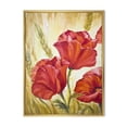 thumbnail image 1 of Designart 'Blossoming Red Poppies In Wheat Fields II' Traditional Framed Canvas Wall Art Print, 1 of 1