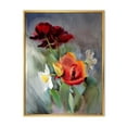 thumbnail image 1 of Designart 'Blossoming Vibrant Red Wildflowers' Traditional Framed Canvas Wall Art Print, 1 of 5