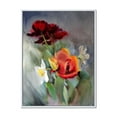 thumbnail image 1 of Designart 'Blossoming Vibrant Red Wildflowers' Traditional Framed Canvas Wall Art Print, 1 of 5