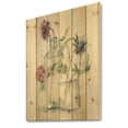 thumbnail image 1 of Designart 'Blossoms on Birch Cottage Bouquet In Glass Jar II' Farmhouse Print on Natural Pine Wood, 1 of 1