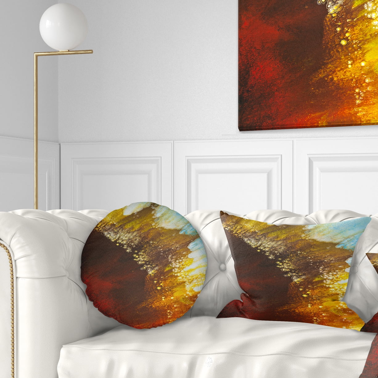 Designart Blow of Brown - Abstract Throw Pillow - 12x20