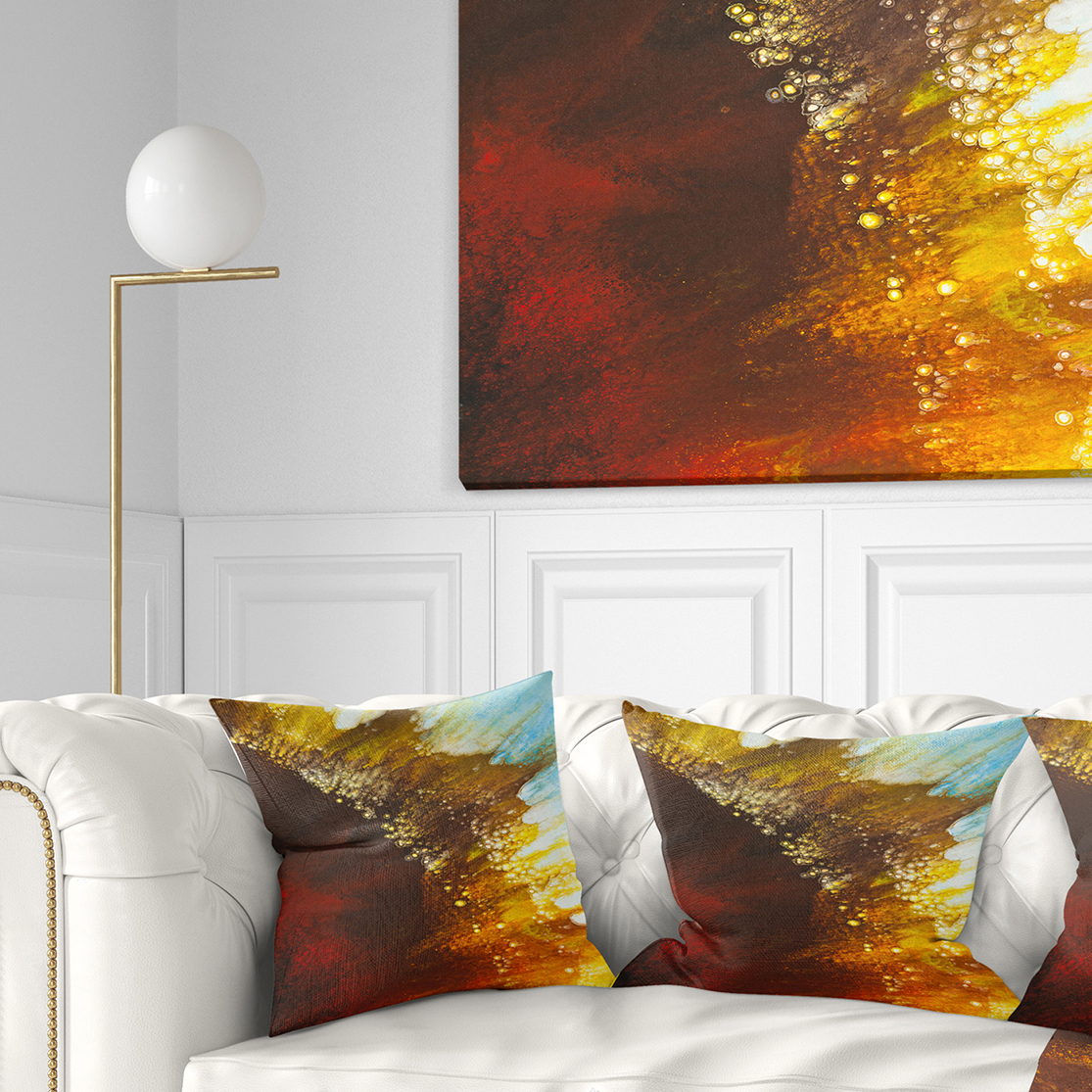 Designart Blow of Brown - Abstract Throw Pillow - 18x18