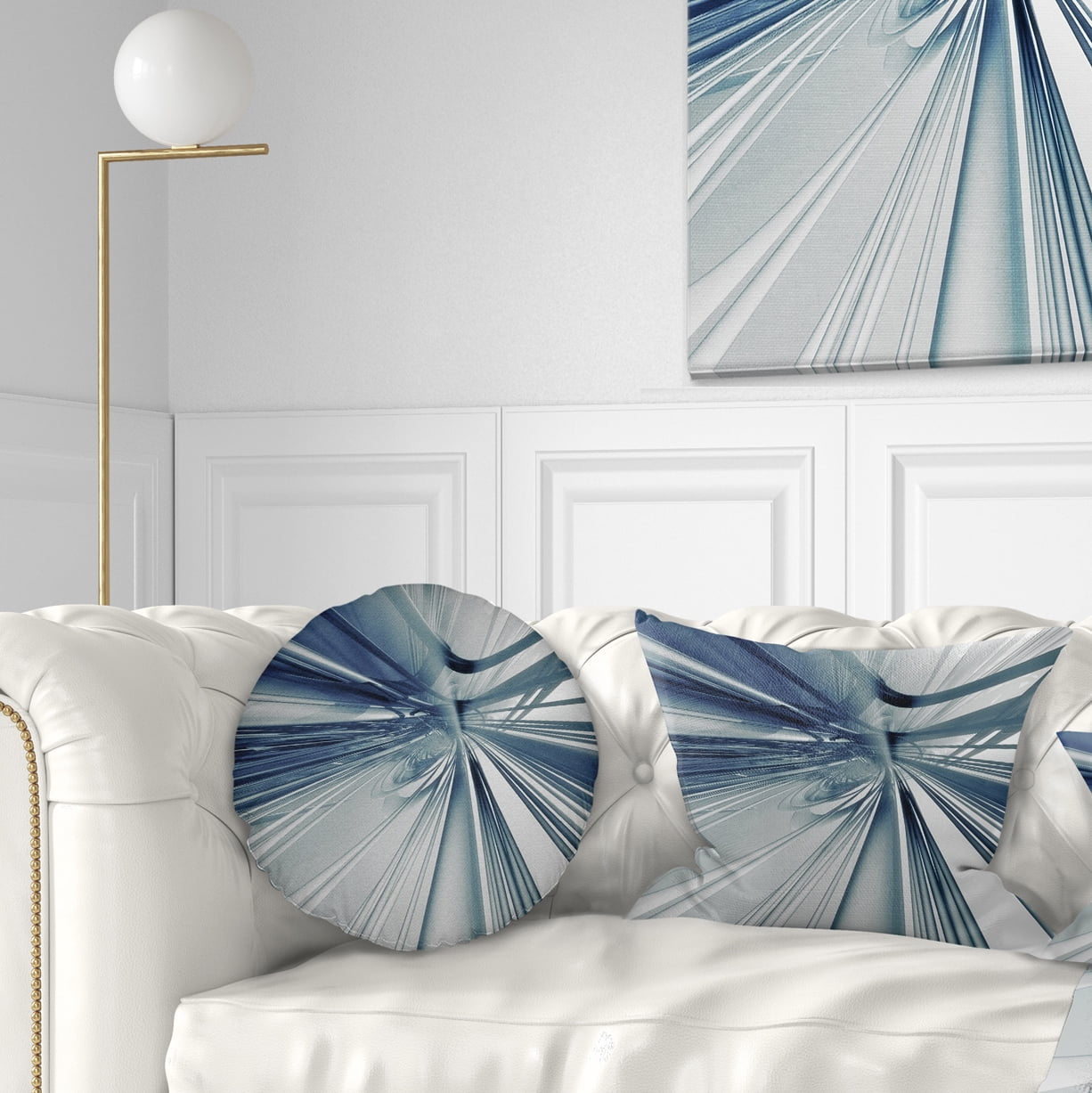 Designart Blue 3D Textured Art - Abstract Throw Pillow - 12x20