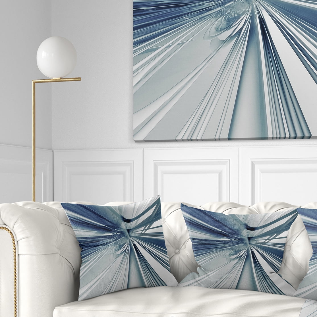 Designart Blue 3D Textured Art - Abstract Throw Pillow - 16x16
