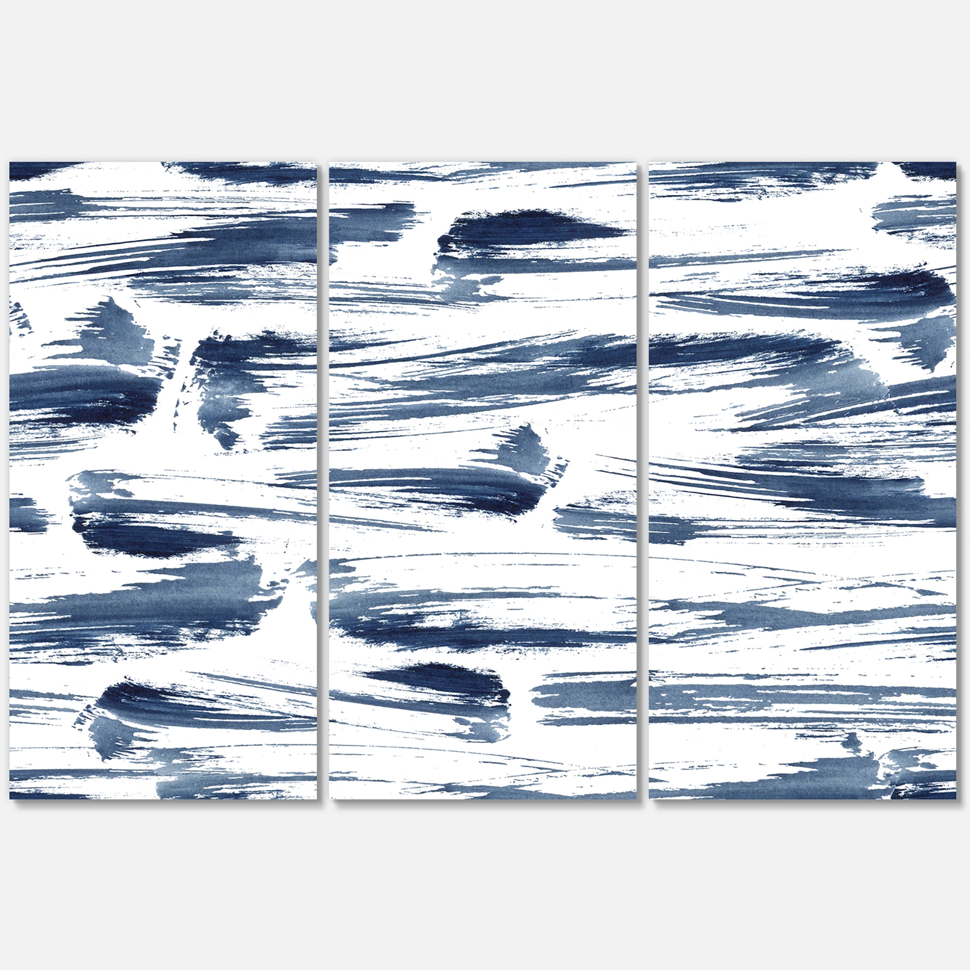 Designart ' Blue Abstract Aquatic Texture ' Modern Canvas Wall Art Print