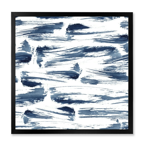 Designart 'Blue Abstract Aquatic Texture' Modern Framed Art Print