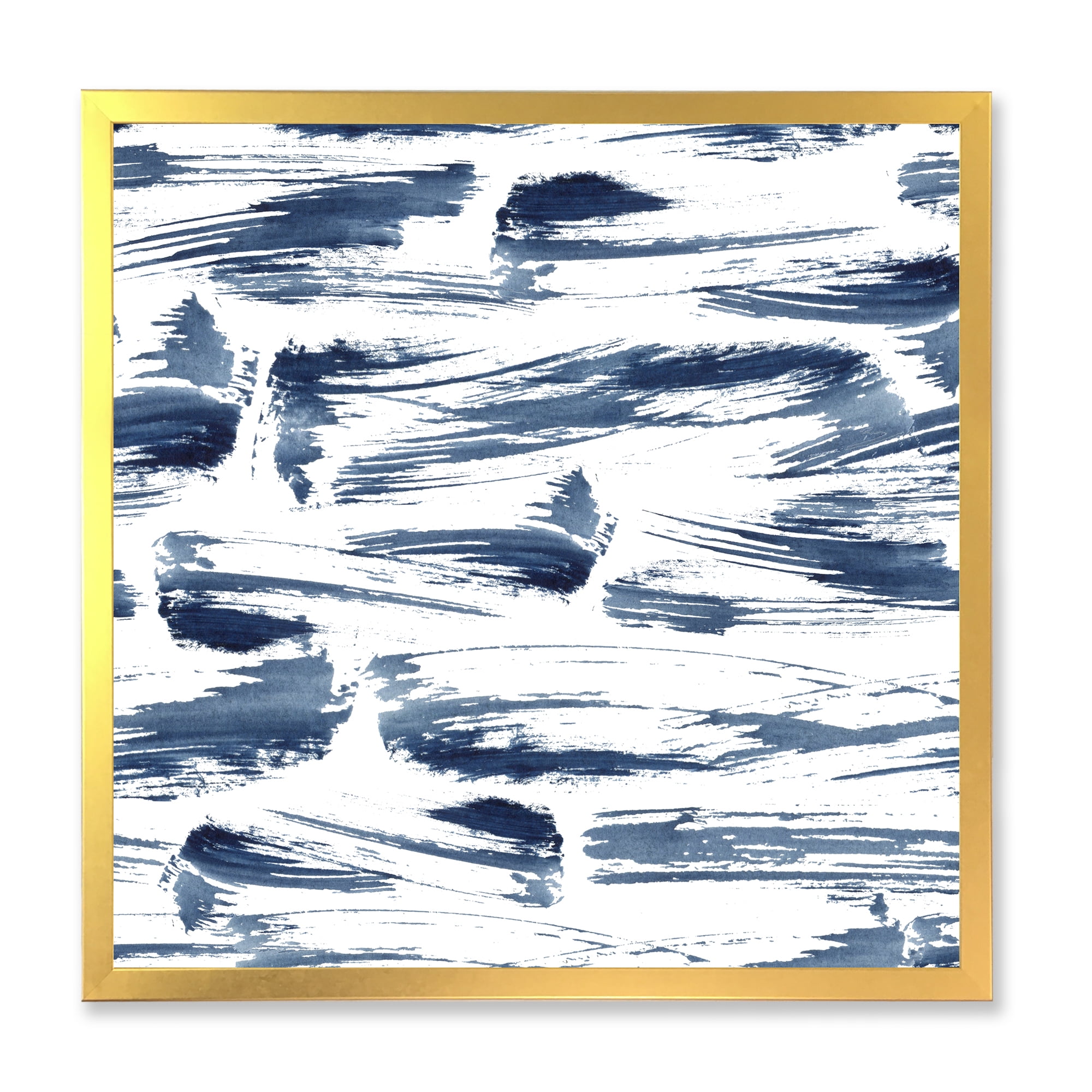 Designart 'Blue Abstract Aquatic Texture' Modern Framed Art Print