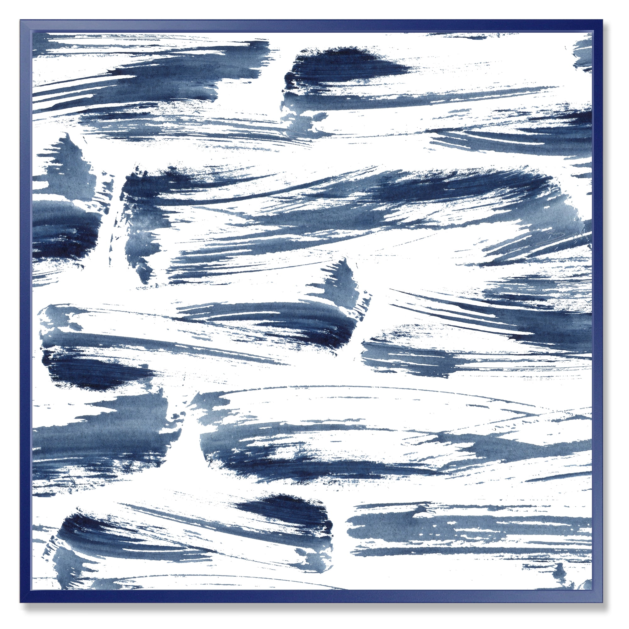 Designart 'Blue Abstract Aquatic Texture' Modern Framed Canvas Wall Art Print